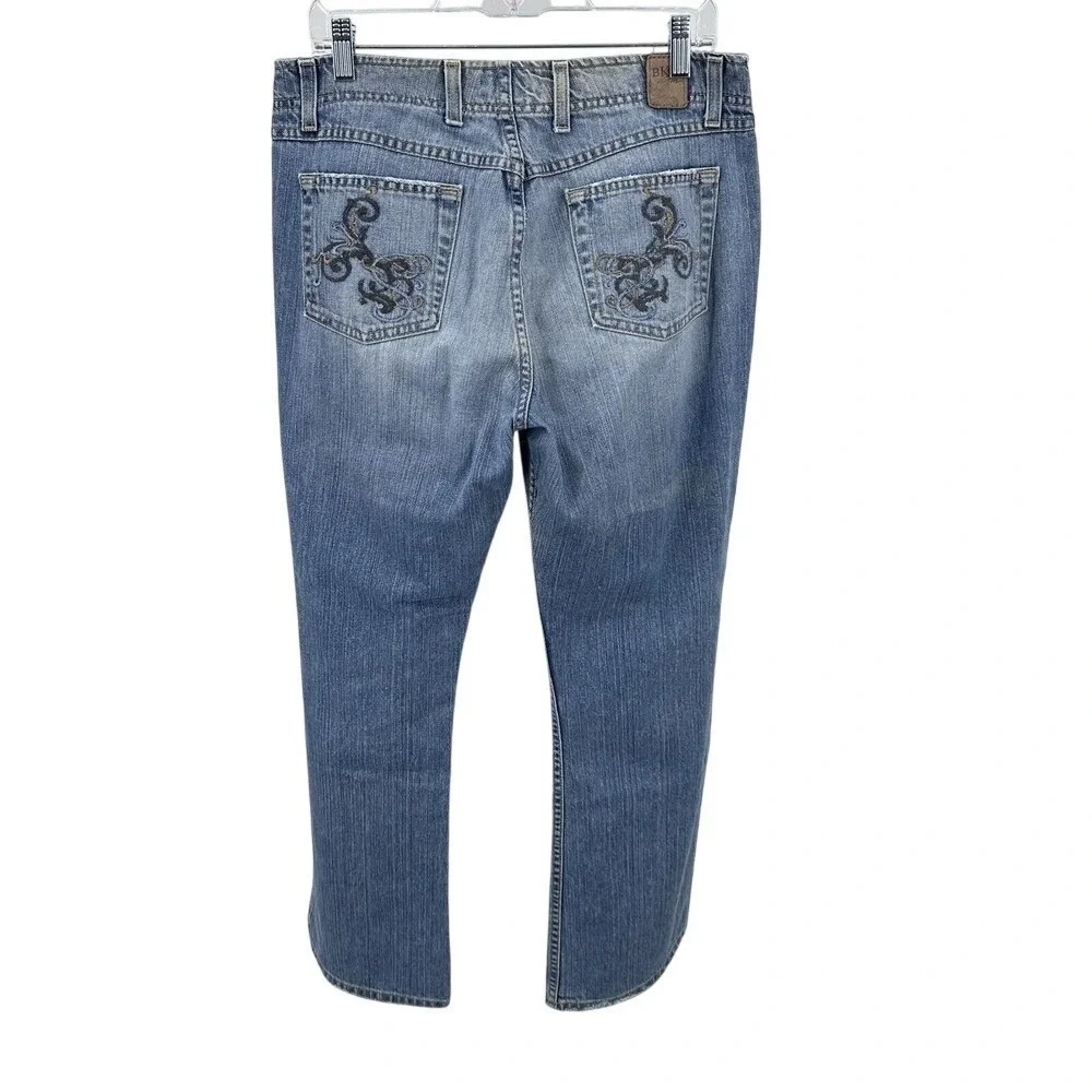 BKE Denim Women 32x29 Bootcut Jeans Medium Wash Embroidered Pockets  Mid Rise